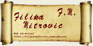 Filipa Mitrović vizit kartica